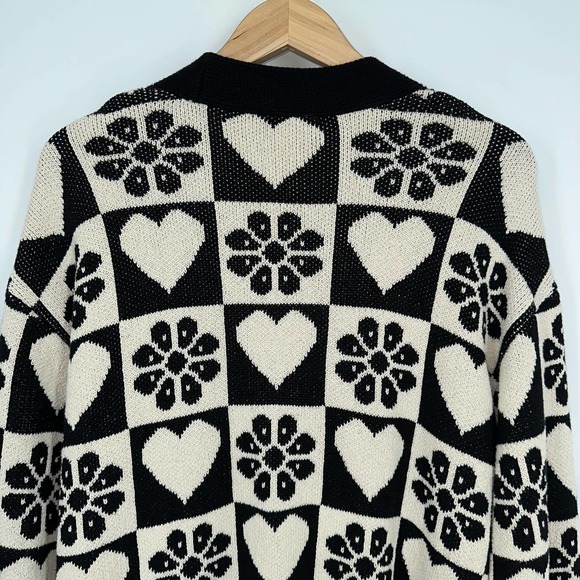 Zara Black and White Patterned Cardigan - Picture 12 of 15